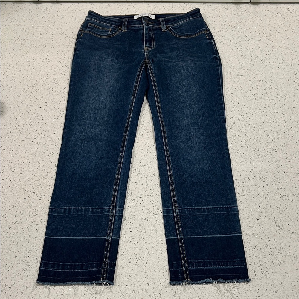KENNETH COLE REACTION Ankle Straight Leg Stretch Women's Dark Blue Jeans Size 29